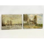 2 early 20th century oil paintings by A.J. Derry. 40.5x29.5cm