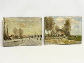 2 early 20th century oil paintings by A.J. Derry. 40.5x29.5cm