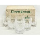 A set of 6 Tyrone Crystal whisky glasses in box. 10cm