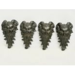 A set of 4 Victorian 19th century bronze mounts. 13x22cm