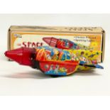 A Tin Treasures tinplate Space Rocket in original box. Rocket measures 26cm