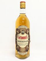 An unopened bottle of William Grant & Sons Finest Scotch Whisky. Distilled blended and matured