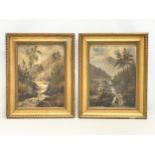 2 19th century signed oil paintings in original gilt frames. Painting 27x38cm. Frame 41x50.5cm