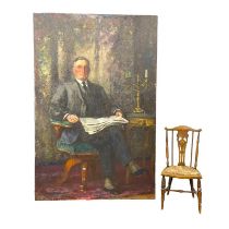 A large oil painting by renowned artist Henrietta Rae (1859-1928) of Sir John Johnston, a Unionist