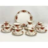 A 21 piece Royal Albert Old Country Roses tea set.