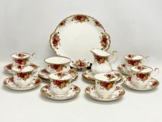 A 21 piece Royal Albert Old Country Roses tea set.