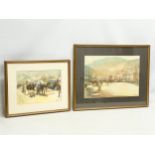 2 watercolours by Dick Hart. Largest 49x34cm. Frame 67x53cm