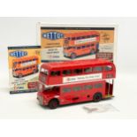 A Strictly Limited Edition Mettoy Corgi Clockwork Drive Windup London Bus in box. Bus measures