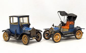2 vintage Schuco models of Ford 1227 and Opel 1228 'Doktorwagen' model 1909. Made in West Germany. 1