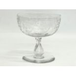 A Victorian etched sweetmeat glass. 12.5x13cm.