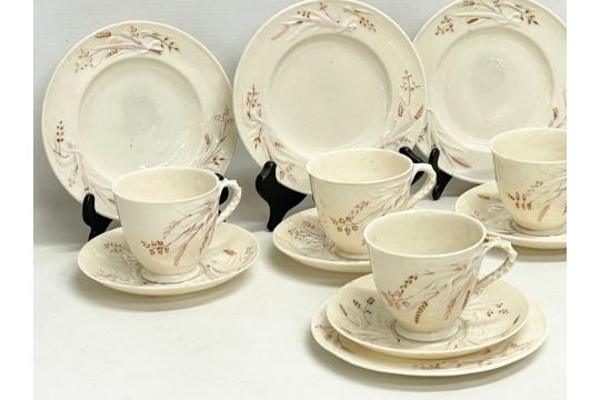 A 12 piece 1st period Belleek Pottery ‘Grass’ pattern tea set. Circa 1863-1891. - Image 8 of 12