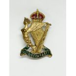 A Royal Ulster Rifles badge.