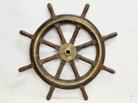 A late 19th/early 20th century ships wheel. 90cm