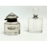 A 1930’s Art Deco perfume scent bottle and a Victorian ink well.