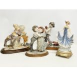 4 figures. Capodimonte and Florence. Largest 28x26cm. Tall measures 29cm.