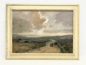 An oil painting by J. H. Craig. The Road to Lough Conn, Co Mayo. Painting 42x29.5cm. Frame 52x39cm