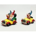 2 vintage Corgi Comics ‘Noddy’s Car’ toys. 10x8.5cm