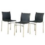 A set of 3 Alias ‘Highframe 416’ chrome stacking chairs, designed by Alberto Meda.