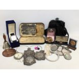 A sundry lot including a quantity of coins, Hardy Brothers tin for fishing fly's, Royal Engineers