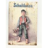 A vintage German enamel ‘Schultheiss’ advertising sign. 39.5x60.5cm