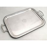 A large early 20th century silver plated serving tray.