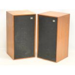 A pair of vintage Wharfedale teak speakers. Linton 2. Serial 28061. 25x24x48.5cm