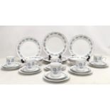 A 29 piece 'Forgot Me Not' Mitterteich pottery plates, teacups and saucers, etc. Made in Bavaria,