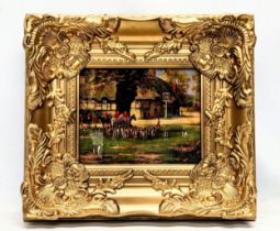 An ornate gilt framed hunting print. 44x40cm