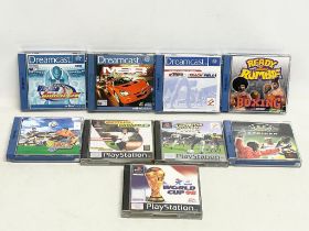 A collection of PlayStation 1 (PS1) and Dreamcast games.