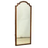 A large Victorian heavy Burr Walnut framed mirror. 57x146cm