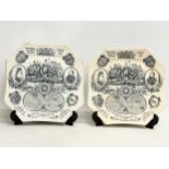 3 19th century Victorian Jubilee Commemorative cabinet plates. A pair of 1887 Victoria Queen &