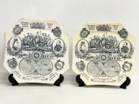 3 19th century Victorian Jubilee Commemorative cabinet plates. A pair of 1887 Victoria Queen &
