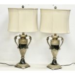 A pair of large ornate classical style table lamps. 74cm