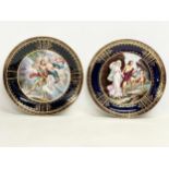 2 late 19th century ‘Royal Vienna’ hand painted and gilt porcelain cabinet plates with ‘Beehive/