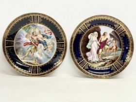 2 late 19th century ‘Royal Vienna’ hand painted and gilt porcelain cabinet plates with ‘Beehive/