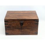 An Indian rosewood tabletop trunk. 43.5x31x23.5cm