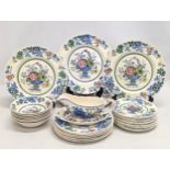 A 31 piece 'Strathmore' Masons pottery dinnerware including 7 dinner plates, 11 sandwich plates,