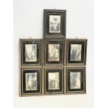 A set of 7 late 19th century prints in original frames. 17.5x22cm