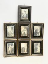 A set of 7 late 19th century prints in original frames. 17.5x22cm