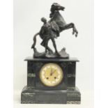 A large Victorian slate mantle clock. 30.5x14x52.5cm