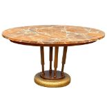 An Art Deco style faux marble top table. 120x80x60.5cm