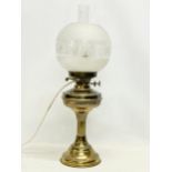 A vintage Victorian style brass table lamp. 57cm