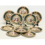 A set of 11 Angelica Kauffman ‘Royal Vienna’ hand painted porcelain cabinet plates. With Beehive/
