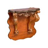 A large Victorian carved mahogany wall bracket. 71x33x75cm