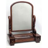 A large good quality early Victorian mahogany tabletop dressing table mirror with carved feet.