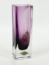 A Swedish Art Glass vase by Karlskoga Kristall. 15cm