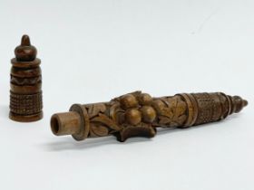 A late 19th century Black Forest pin holder. 13cm
