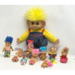 A collection of Russ Troll dolls. Largest 44cm