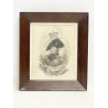 An early 19th century engraving of King George III, after Sir William Beechey. In a rosewood