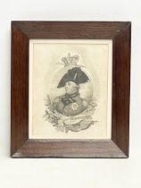 An early 19th century engraving of King George III, after Sir William Beechey. In a rosewood